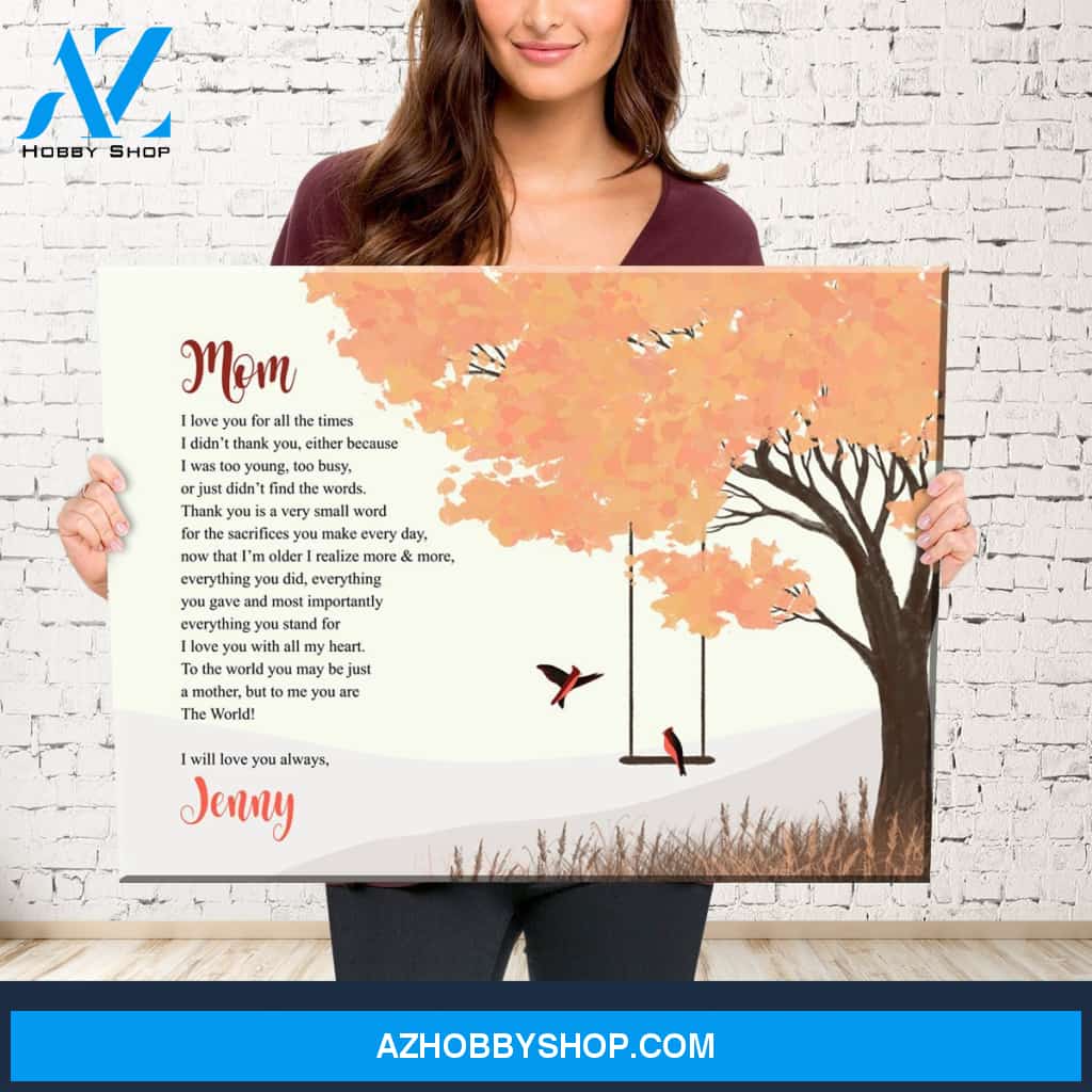 To My Mom Cardinal Premium Canvas