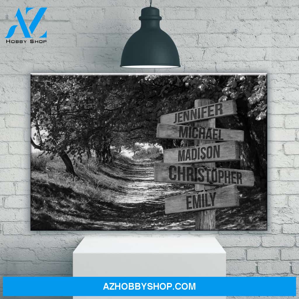 Tree Overhang Road Multi-Names Premium Canvas