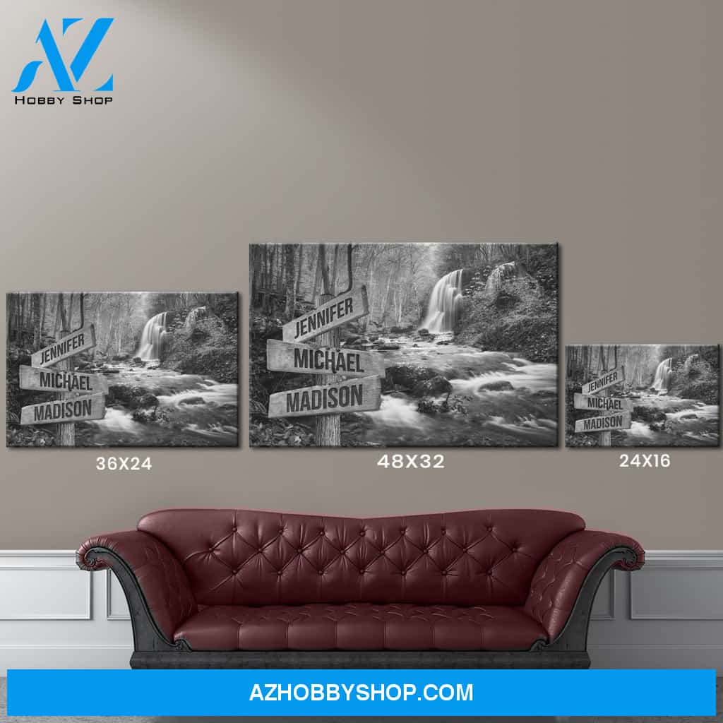 Waterfall Multi-Names Premium Canvas