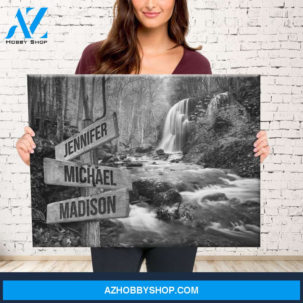 Waterfall Multi-Names Premium Canvas