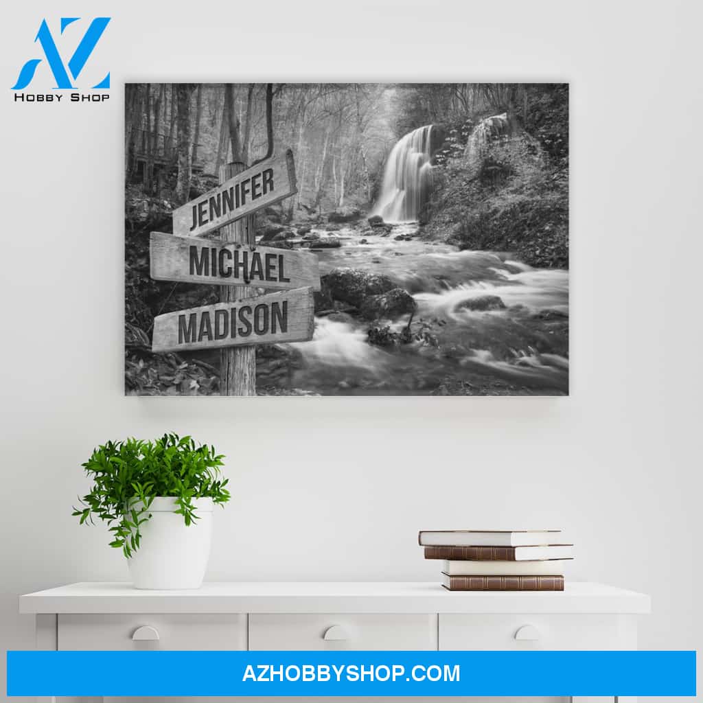 Waterfall Multi-Names Premium Canvas