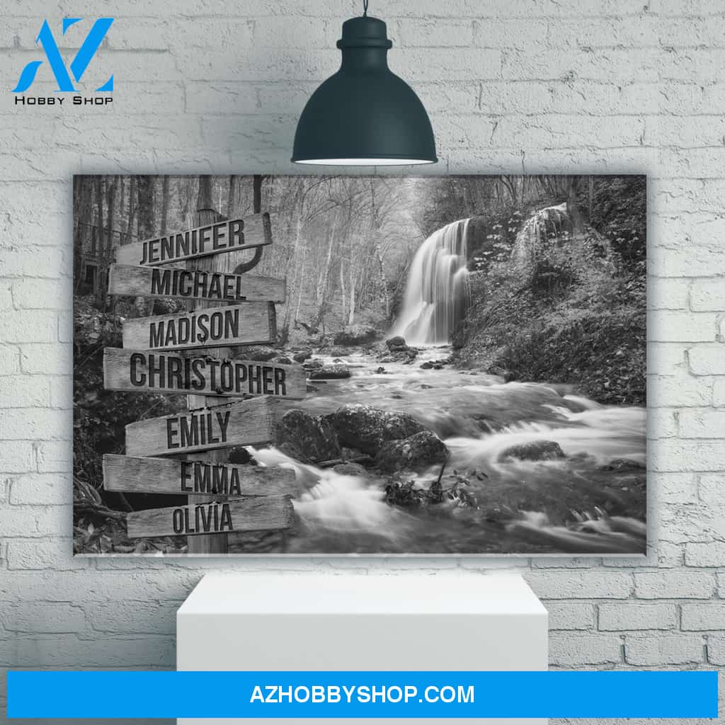 Waterfall Multi-Names Premium Canvas