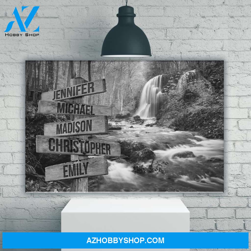 Waterfall Multi-Names Premium Canvas