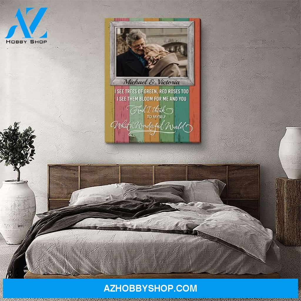 What A Wonderful World - Personalized Custom Photo Canvas