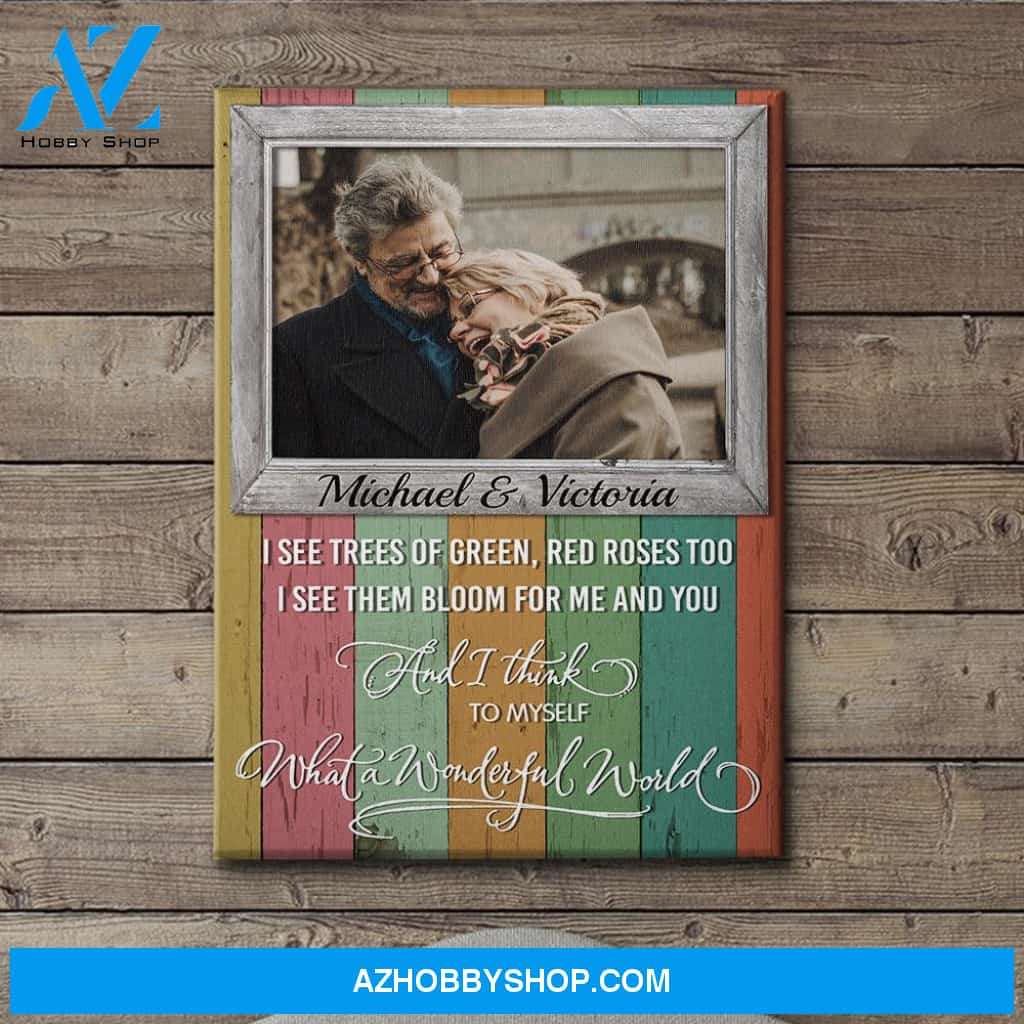 What A Wonderful World - Personalized Custom Photo Canvas