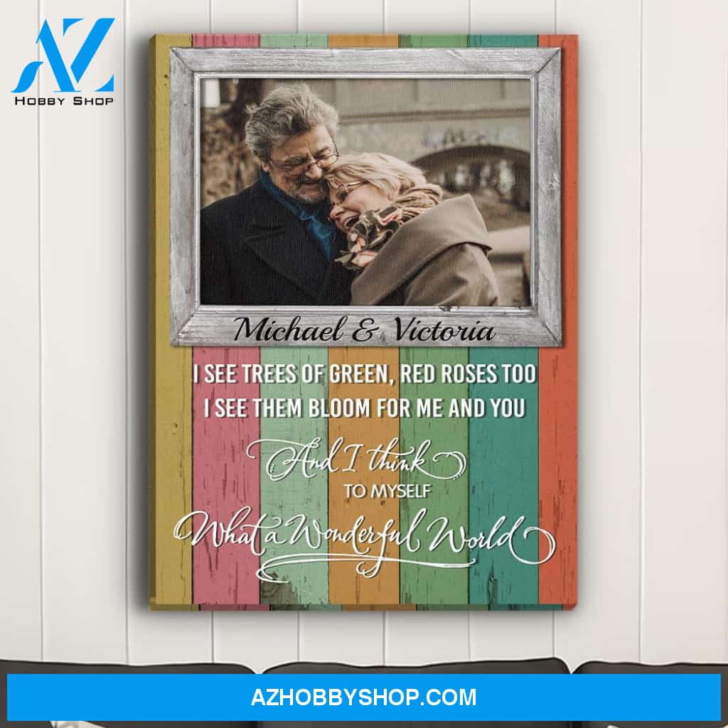 What A Wonderful World - Personalized Custom Photo Canvas