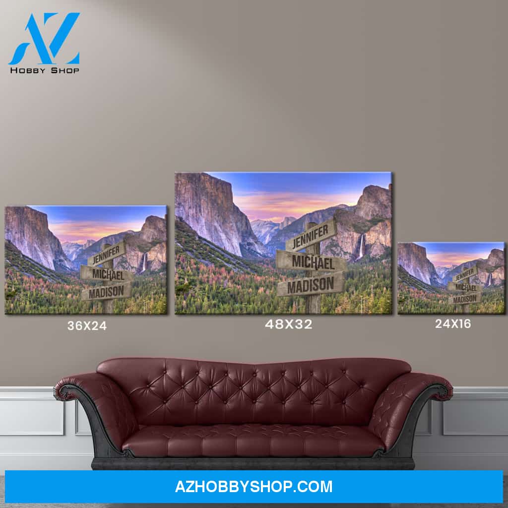 Yosemite Sunset Color Multi-Names Premium Canvas