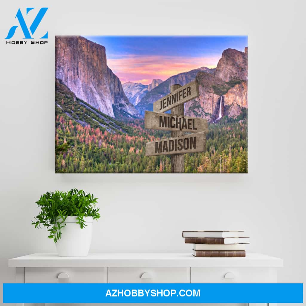 Yosemite Sunset Color Multi-Names Premium Canvas