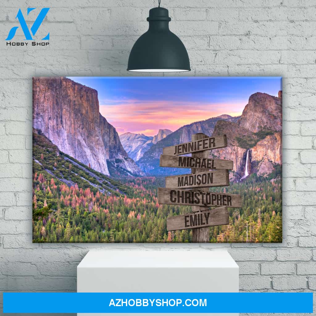 Yosemite Sunset Color Multi-Names Premium Canvas