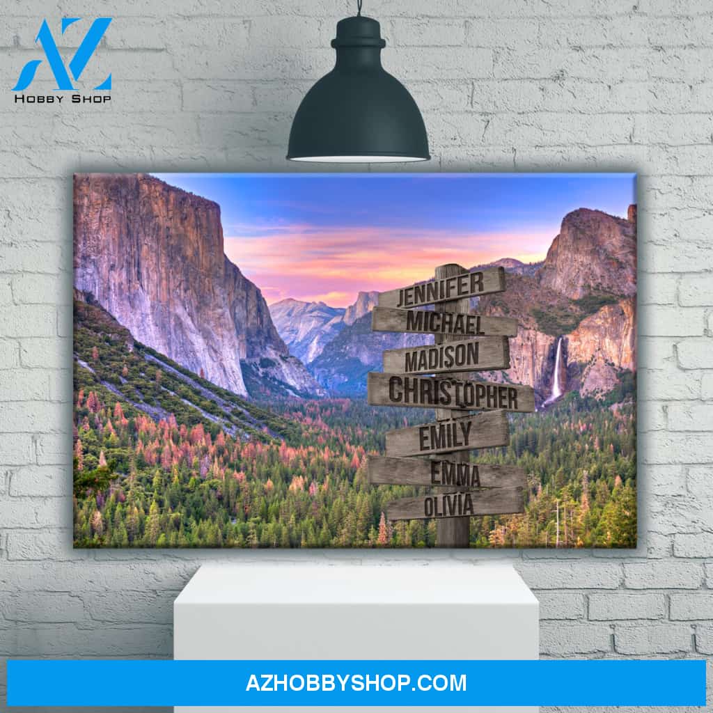 Yosemite Sunset Color Multi-Names Premium Canvas