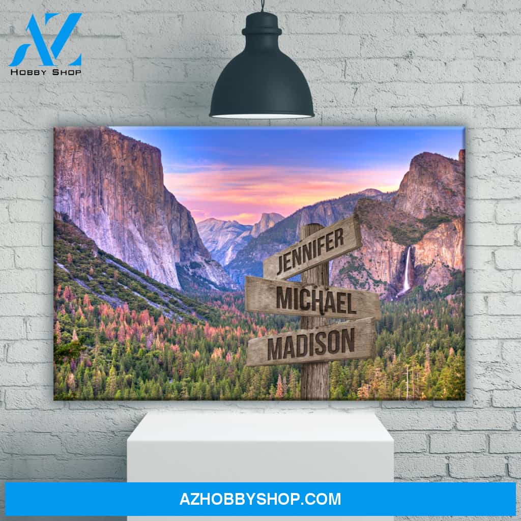 Yosemite Sunset Color Multi-Names Premium Canvas